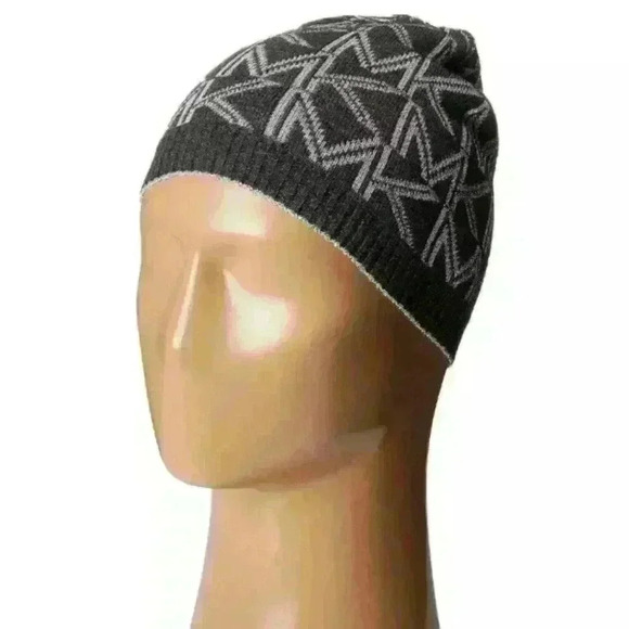 Michael Kors Women's Beanie with Metallic Logo (Black/Silver) Beanies One Size - Picture 1 of 7